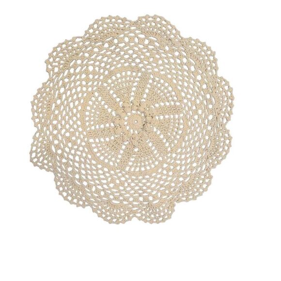 Doily, Vintage Ivory Cotton Crochet 10.75" - Picture 1 of 6